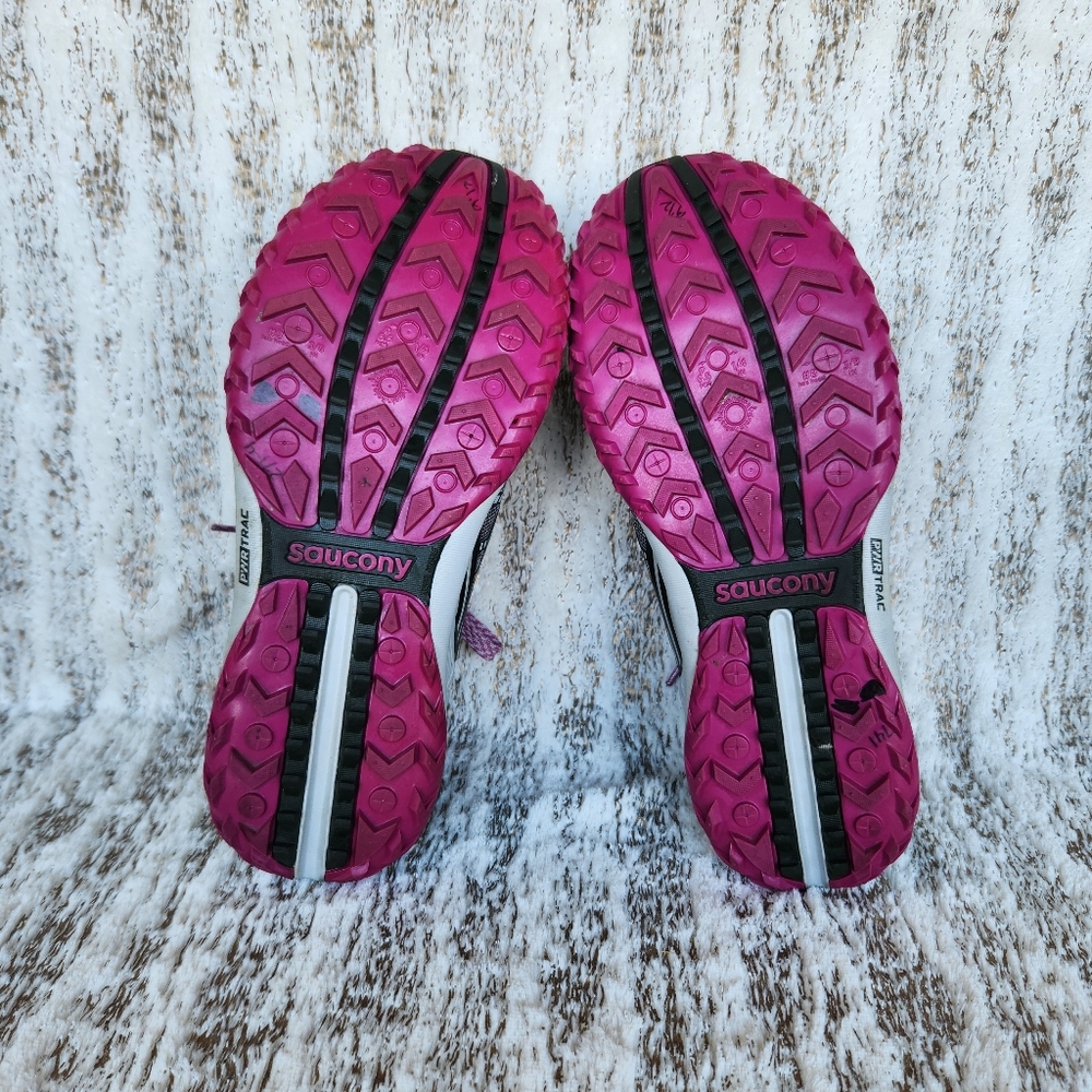 Saucony Women's Gray and Pink Trail Running Shoes - Picture 9 of 11